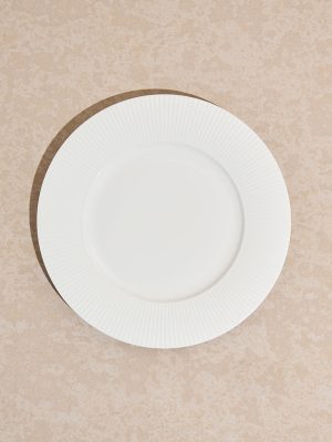 Westside Home White Ripple Dinner Plate