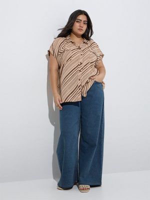 Gia Brown Printed Pattern Shirt