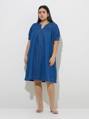 Gia Blue Denim A-Line Dress