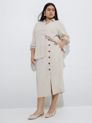 Gia Beige High-Rise Skirt