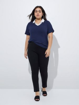 Gia Black Solid High-Rise Jeggings