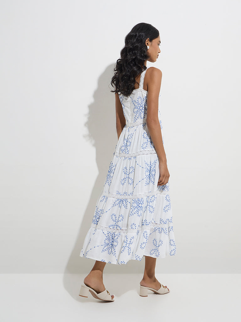 LOV White Embroidered Tiered Dress - Image 4
