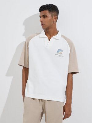 Studiofit White Relaxed-Fit Cotton-Blend T-Shirt