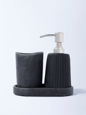 Westside Home Black Conical Bathroom Accessory Set