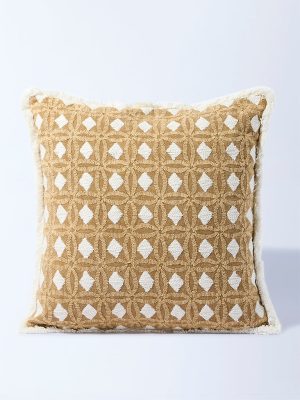 Westside Home Mustard Geometric Design Cushion Cover