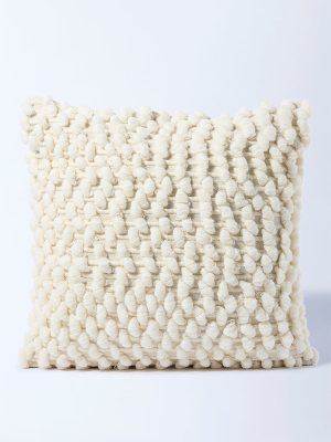 Westside Home White Popcorn Textured Cushion Cover