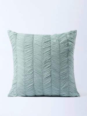 Westside Home Sage Chevron Ruched Cushion Cover