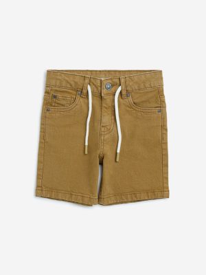 HOP Kids Mustard Mid-Rise Denim Shorts