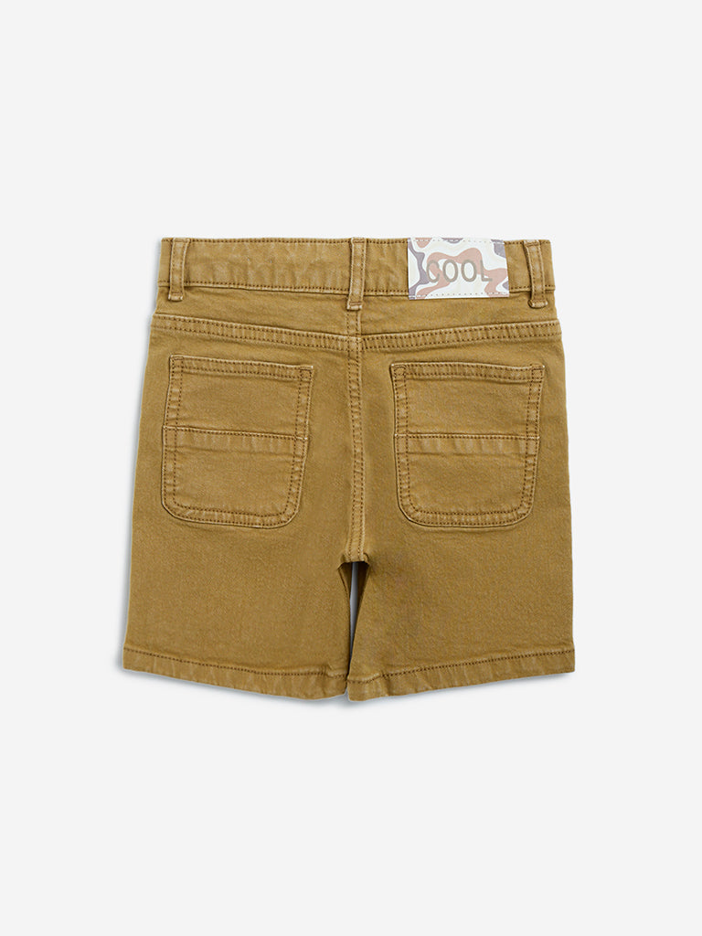 HOP Kids Mustard Mid-Rise Denim Shorts - Image 2