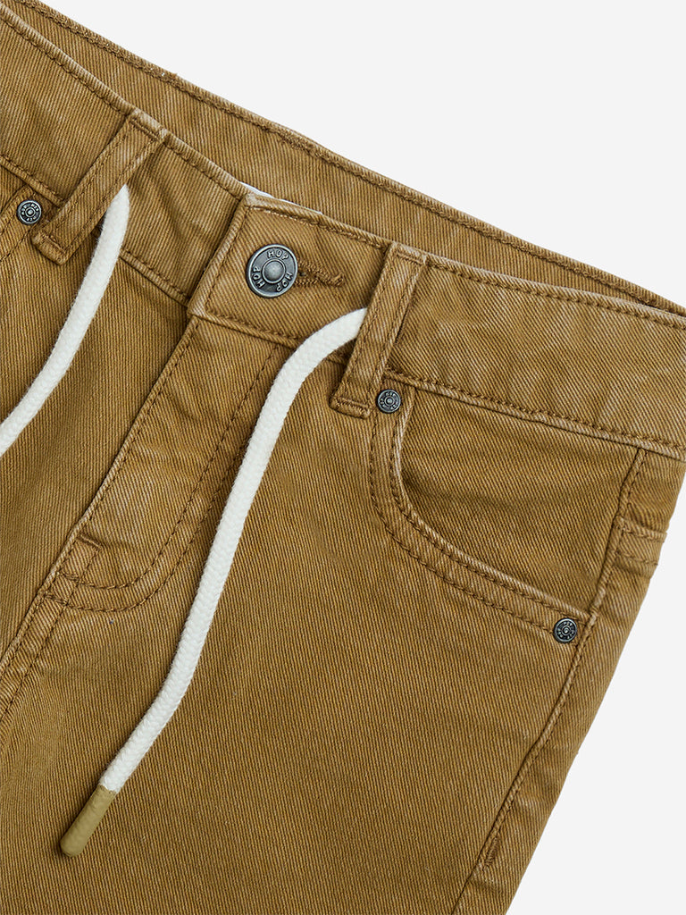 HOP Kids Mustard Mid-Rise Denim Shorts - Image 3