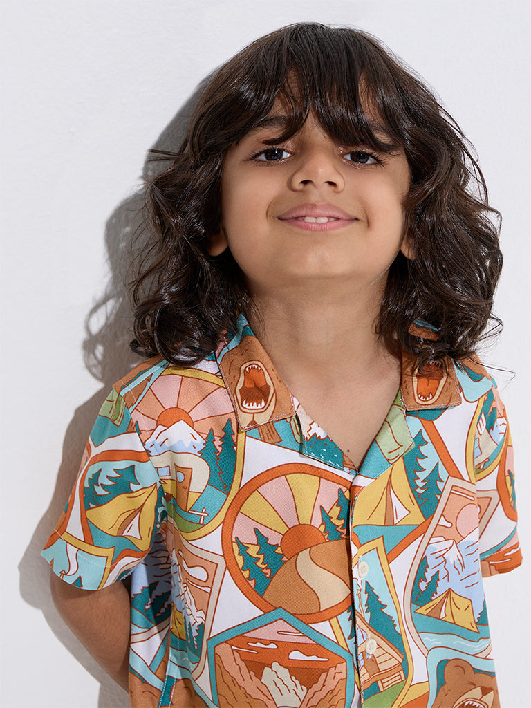 HOP Kids Multicolour Printed Shirt - Image 2