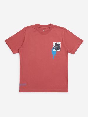 Y&F Kids Red Graphic Design Cotton T-Shirt
