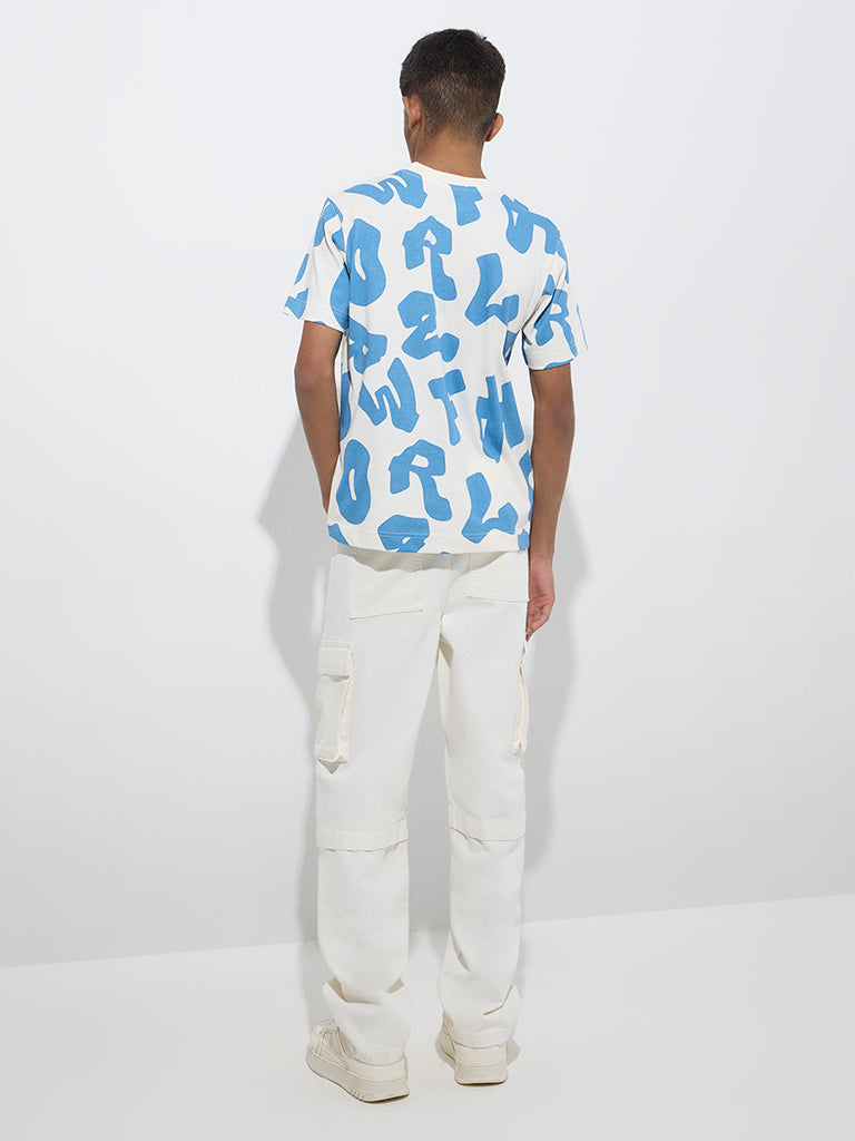 Y&F Kids Off-White Cargo-Style Relaxed-Fit Mid-Rise Jeans - Image 5