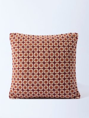 Westside Home Dark Rust Woven-Textured Cushion Cover