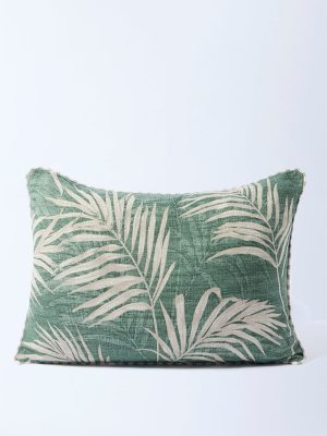 Westside Home Green Tropical Printed Cushion Cover