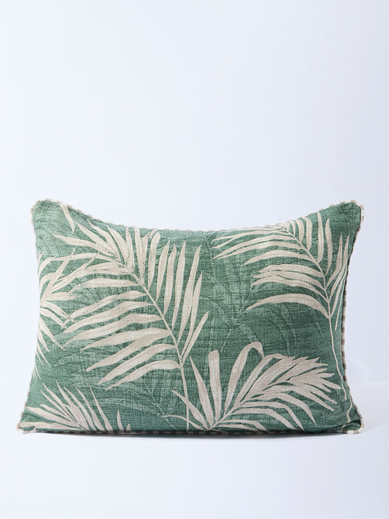 Westside Home Green Tropical Printed Cushion Cover