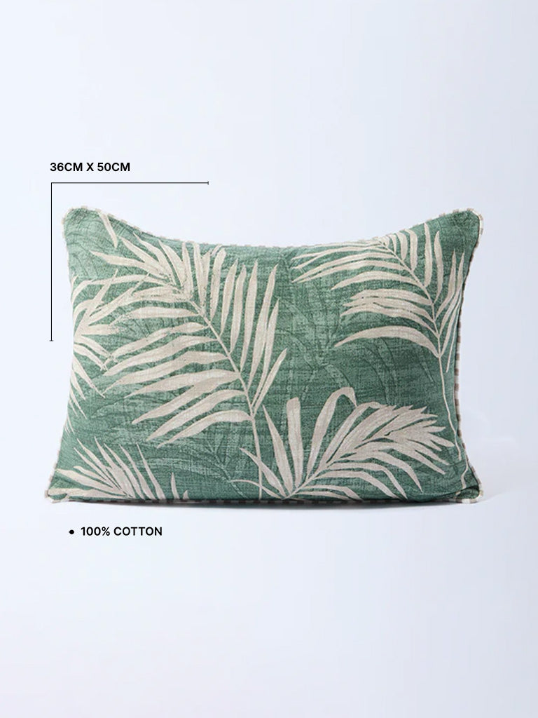 Westside Home Green Tropical Printed Cushion Cover - Image 4