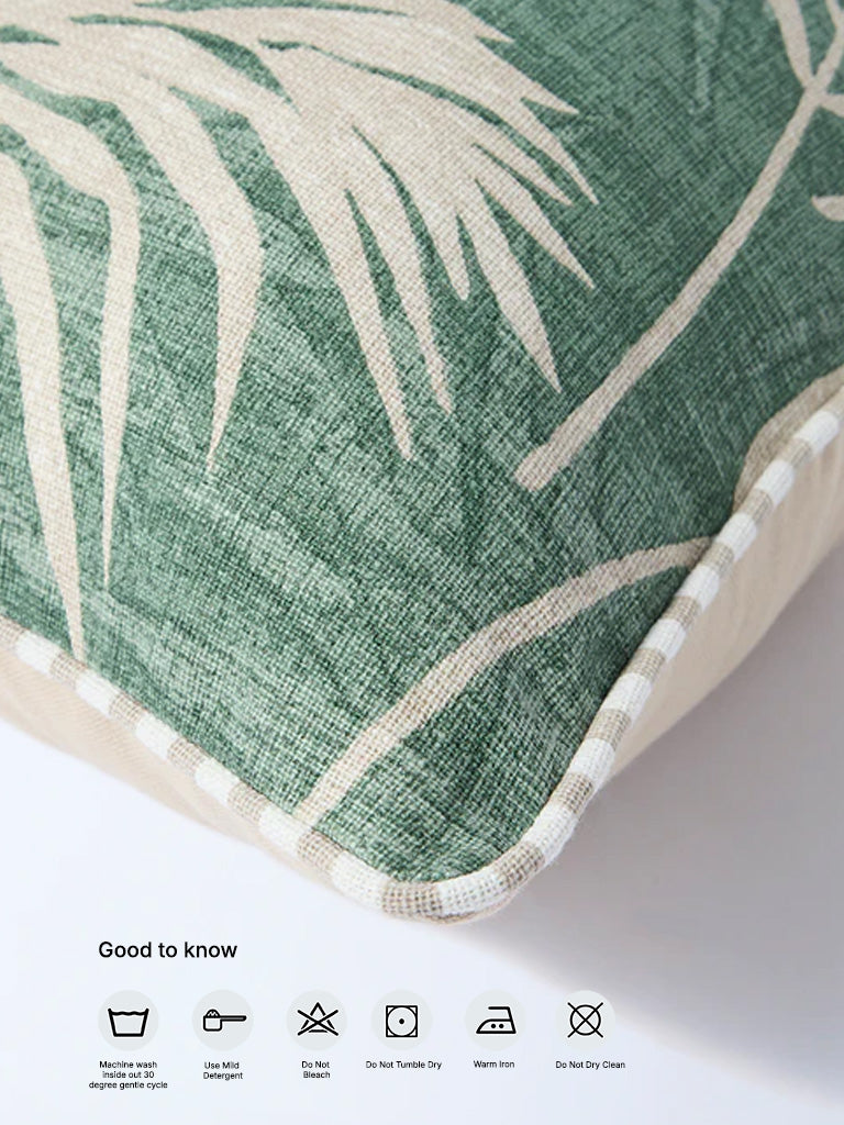 Westside Home Green Tropical Printed Cushion Cover - Image 5