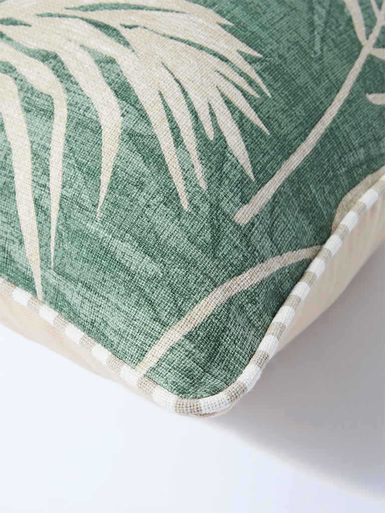 Westside Home Green Tropical Printed Cushion Cover - Image 3