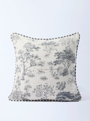Westside Home Beige Toile Design Cushion Cover