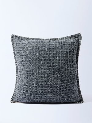Westside Home Dusty Blue Waffle-Textured Cushion Cover