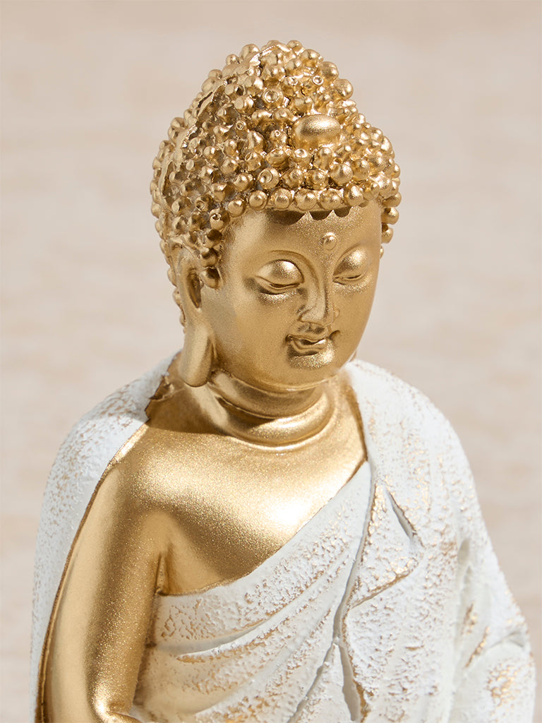 Westside Home White Sitting Buddha Showpiece - Image 3