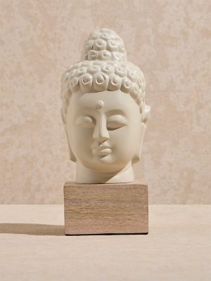 Westside Home Off-White Buddha Head Decorative Object