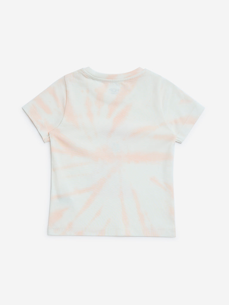 HOP Kids Peach Animal Printed Cotton T-Shirt - Image 5