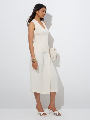 Wardrobe Ivory Ribbed-Textured Top