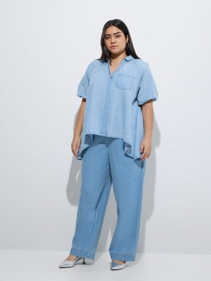 Gia Light Blue Denim Blouse