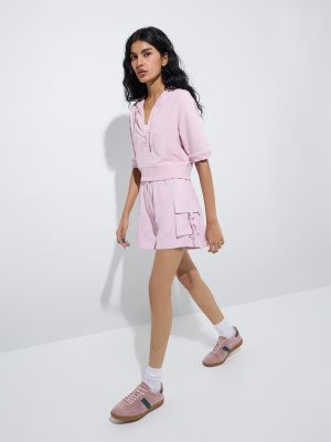 Studiofit Light Pink Cotton-Blend Jacket