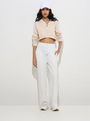 Studiofit Beige Cropped Cotton Jacket