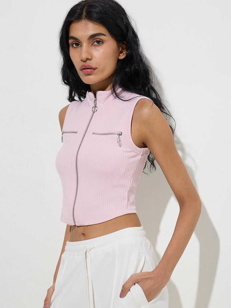 Studiofit Pink Self-Striped Jacket