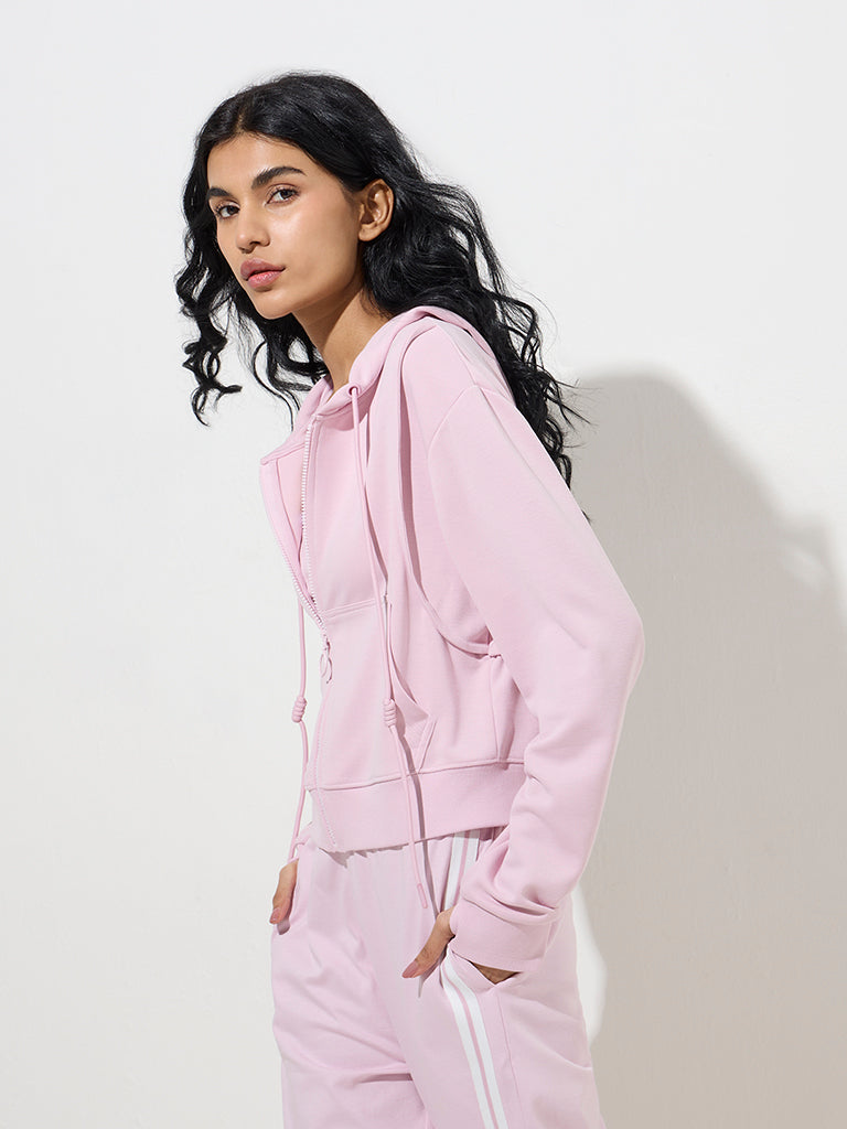 Studiofit Pink Hooded Cotton Jacket - Image 2