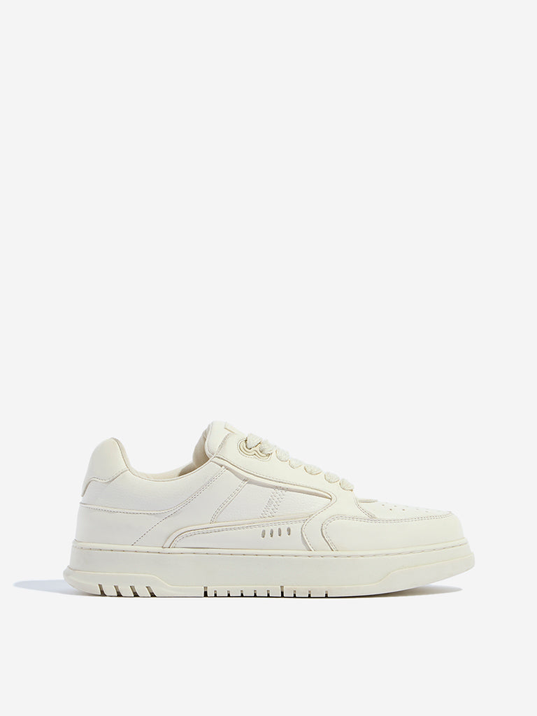 SOLEPLAY Off-White Perforated Lace-Up Sneakers