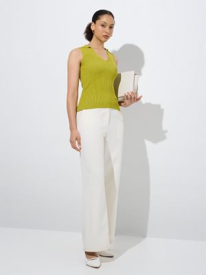 Wardrobe Lime Ribbed-Textured Top