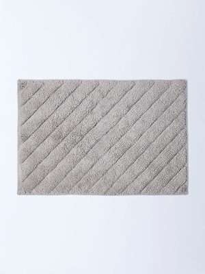 Westside Home Grey Stripe Design Bathmat