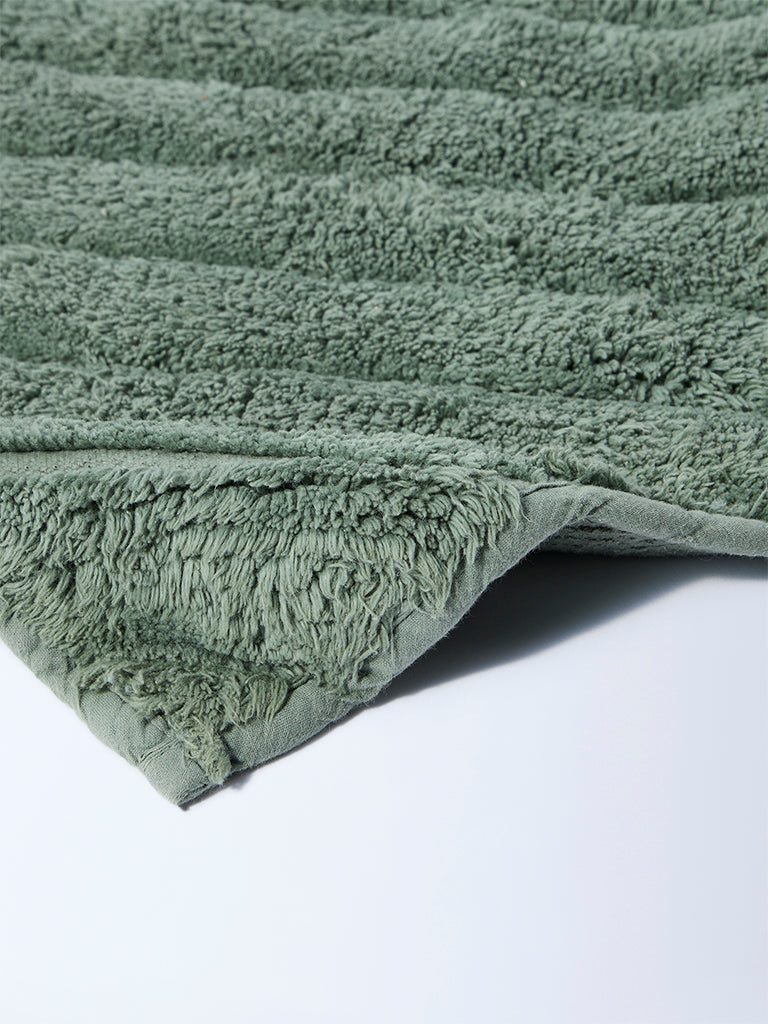 Westside Home Green Striped Bath Mat - Image 2