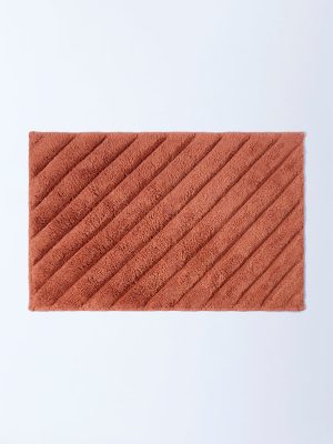 Westside Home Rust Striped Bath Mat
