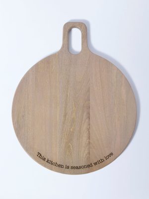 Westside Home Beige Typographic Wooden Chopper