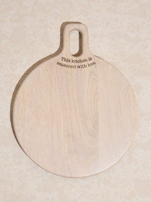 Westside Home Beige Text Design Wooden Chopper
