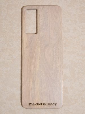 Westside Home Beige Text Design Wooden Chopper