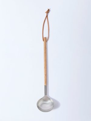 Westside Home Silver Ladle with Leather Handle