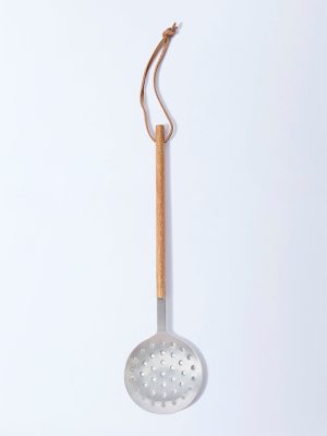 Westside Home Silver Skimmer with Leather Handle