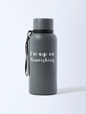 Westside Home Grey Typographic Water Bottle