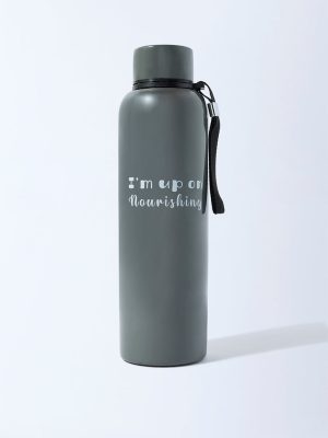 Westside Home Grey Typographic Water Bottle