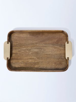 Westside Home Brown Wooden Serving Tray - Small