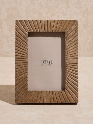 Westside Home Brown Ribbed Wooden Photo Frame