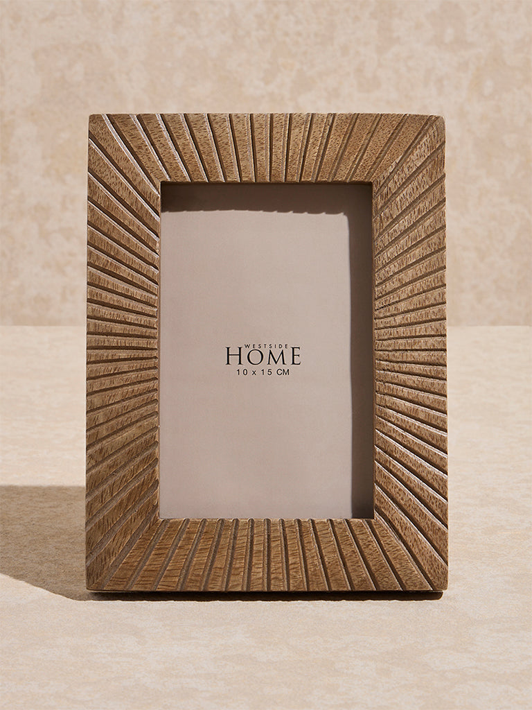 Westside Home Brown Ribbed Wooden Photo Frame