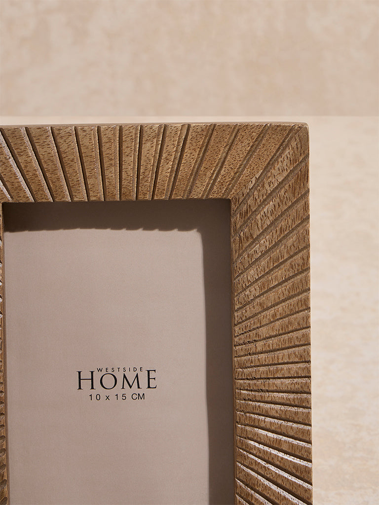 Westside Home Brown Ribbed Wooden Photo Frame - Image 3